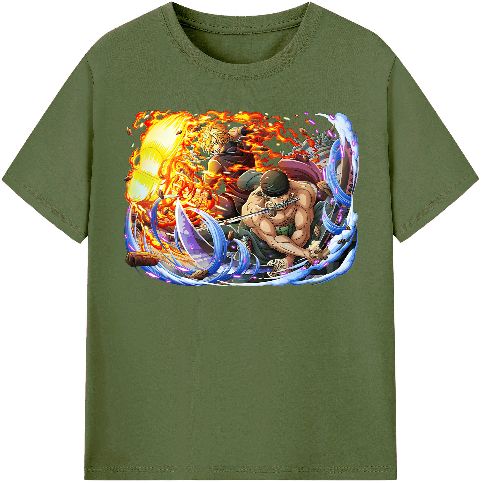 ワンピース ロロノア・ゾロ ONE PIECE Roronoa Zoro 綿100％半袖Tシャツ（フロントプリント）